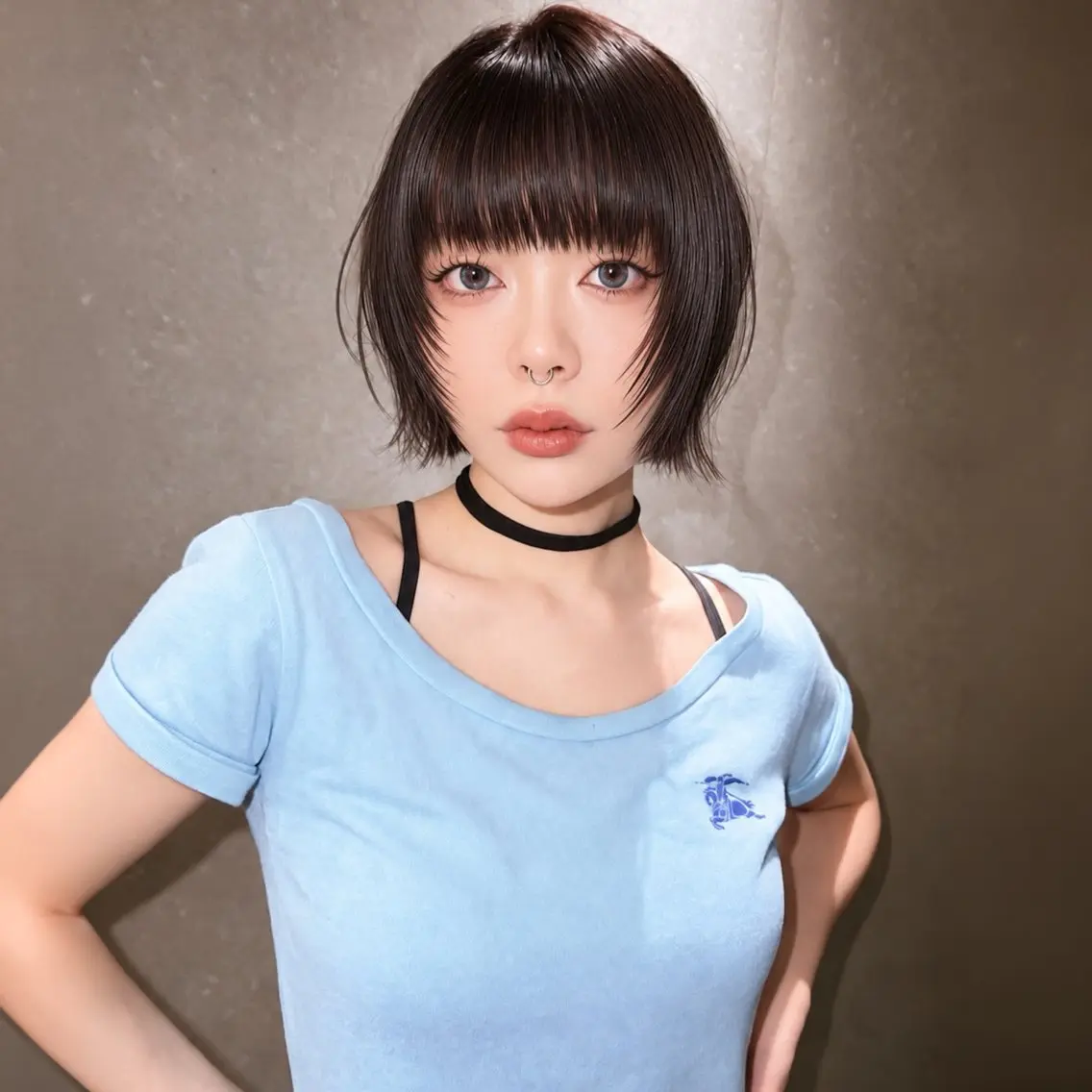 ミディアム ボブ カット 縮毛矯正 トリートメント 池袋/髪質改善 /ボブ/レイヤー祝田のヘアスタイル