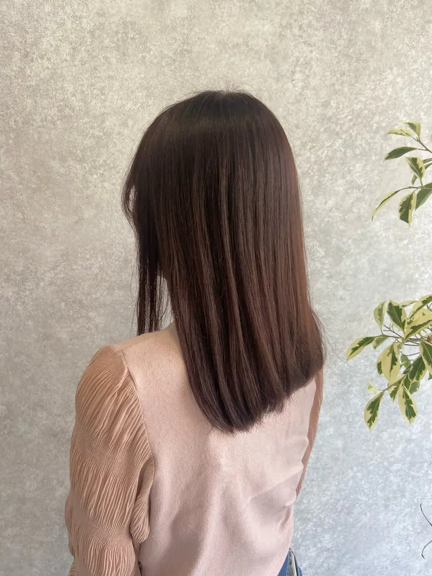 セミロング カラー ブラウンカラー 透明感カラー ピンクカラー ピンクブラウン ヘアカラー ナチュラル🪽透明感 艶カラー/吉塚樋口のヘアスタイル