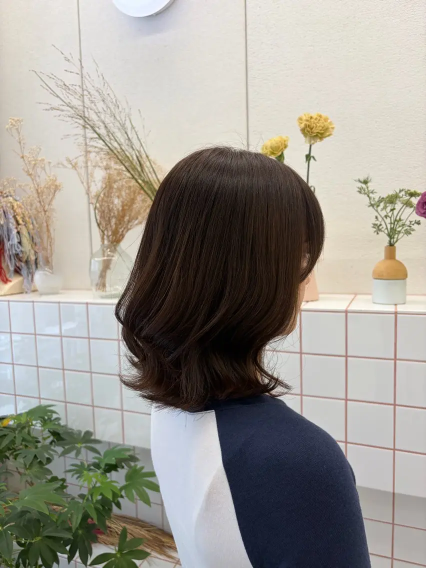 ミディアム カラー ヘアカラー トリートメント 透明感カラー/名古屋 /栄/木下奈々望のヘアスタイル