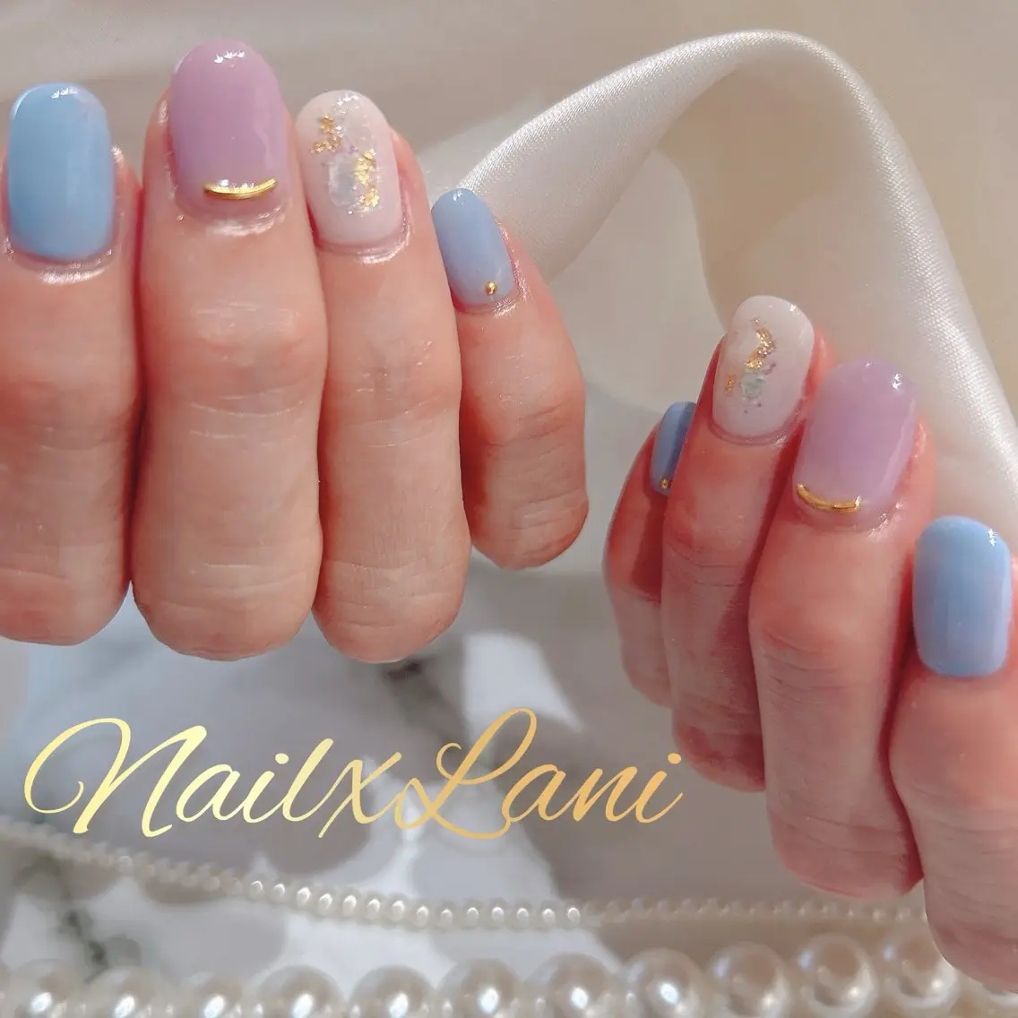 ネイル フットネイル ジェルネイル マグネットネイル パラジェル Nail×Lani 深爪矯正対応◎のネイルデザイン
