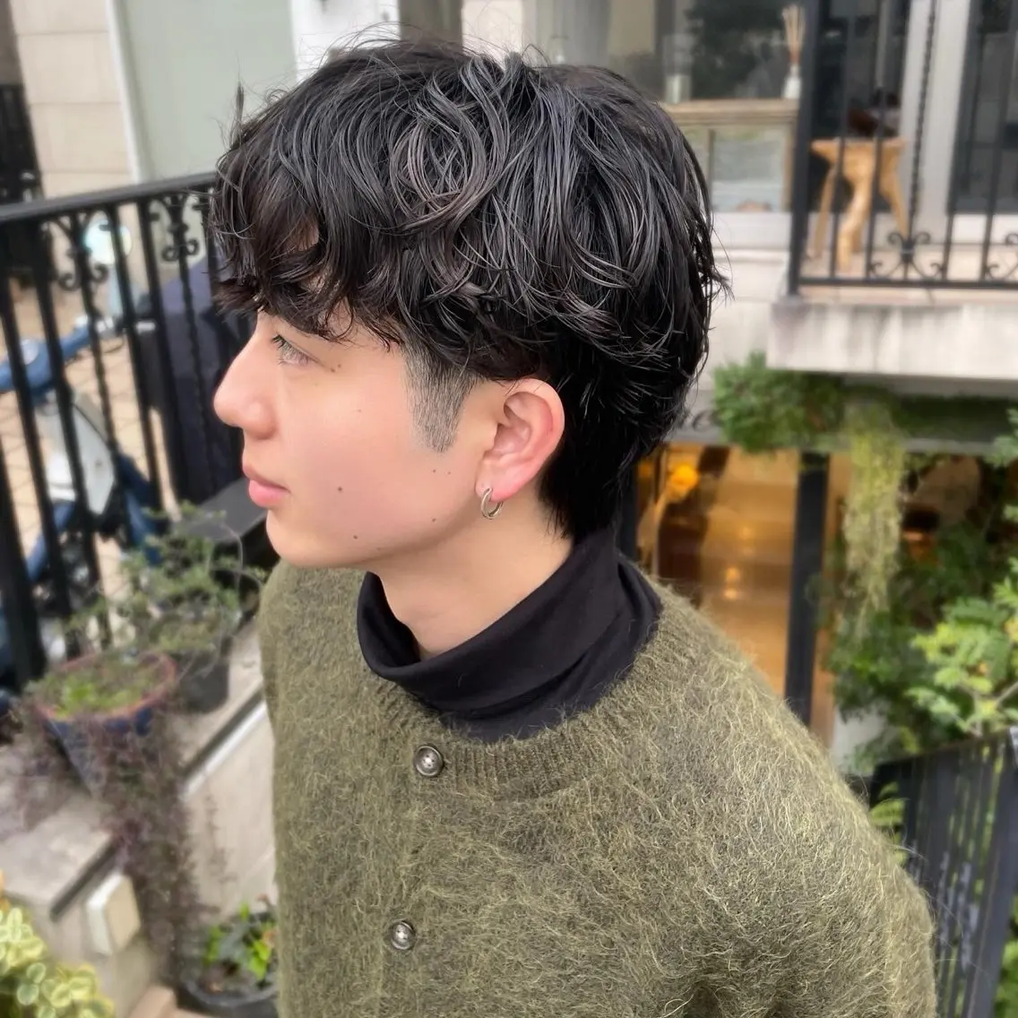 メンズ カット パーマ お呼ばれヘア✨️ Akari🧸🤍のヘアスタイル