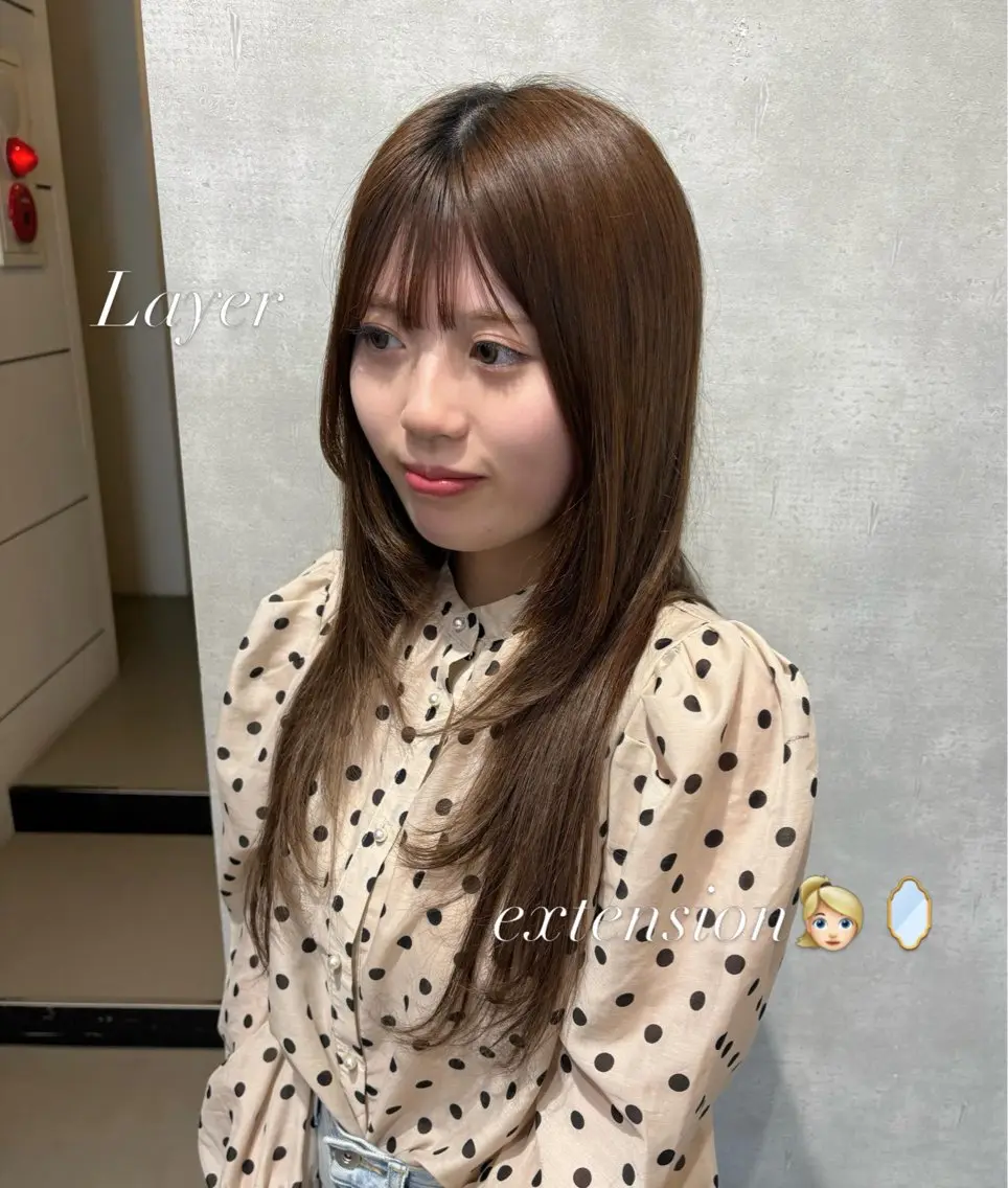 ロング エクステ レイヤーカット エクステ chic  有山 美瑠のヘアスタイル