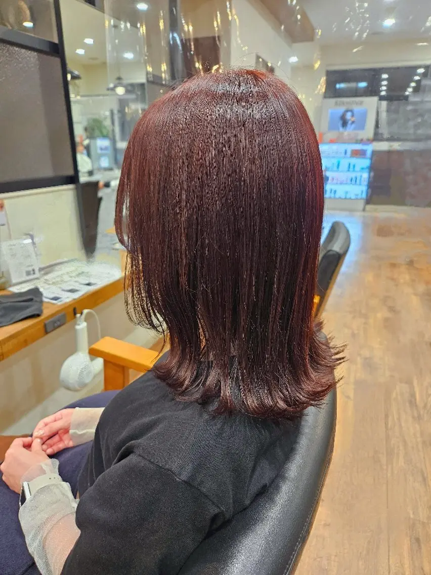 ミディアム カラー ヘアカラー トリートメント 関口 友菜のヘアスタイル