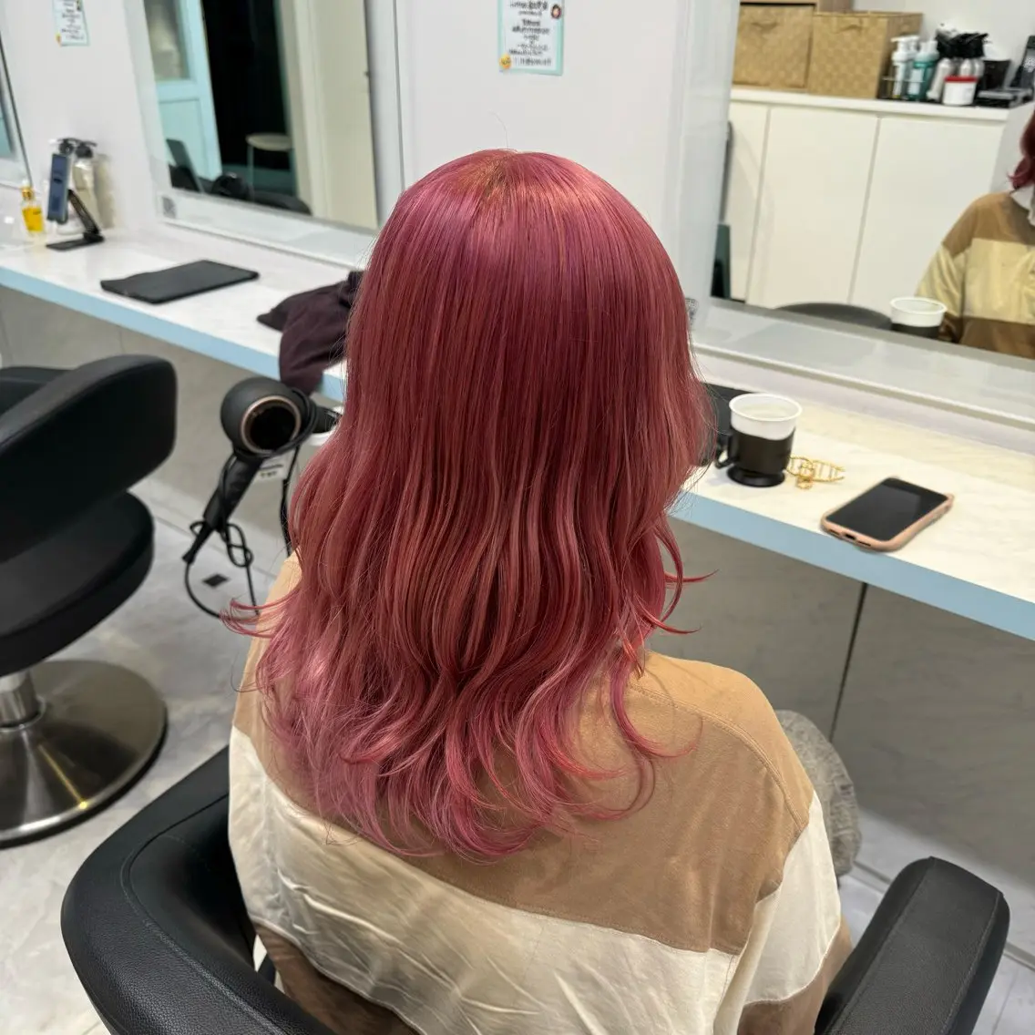セミロング カラー ヘアカラー トリートメント ヘッドスパ ヘアセット 暖色🩷透明感カラー ♡Maika♡のヘアスタイル