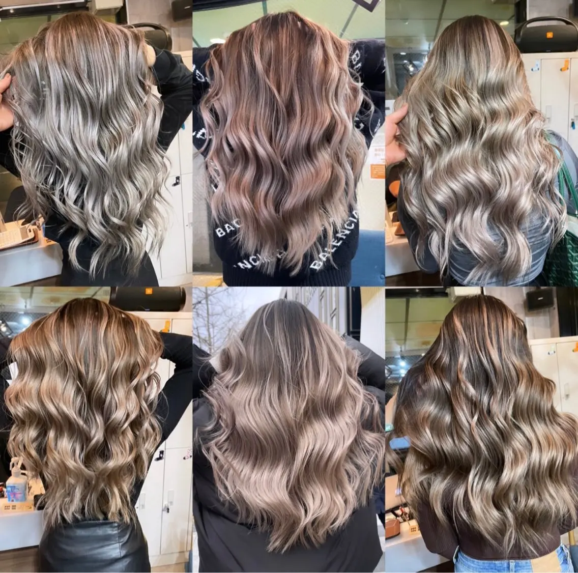 ロング カラー バレイヤージュ レイヤーカット 西宮ハイトーンカラー ひらり💜のヘアスタイル