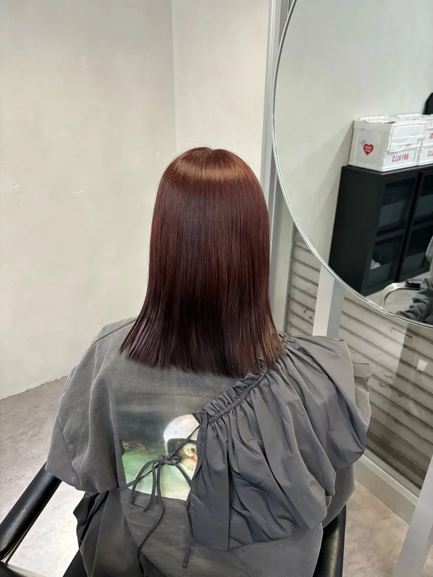 ミディアム カラー ヘアアレンジ ブリーチ ブリーチなしカラー 苗代萌/ぷるツヤ髪 🫧／レイヤーカットのヘアスタイル