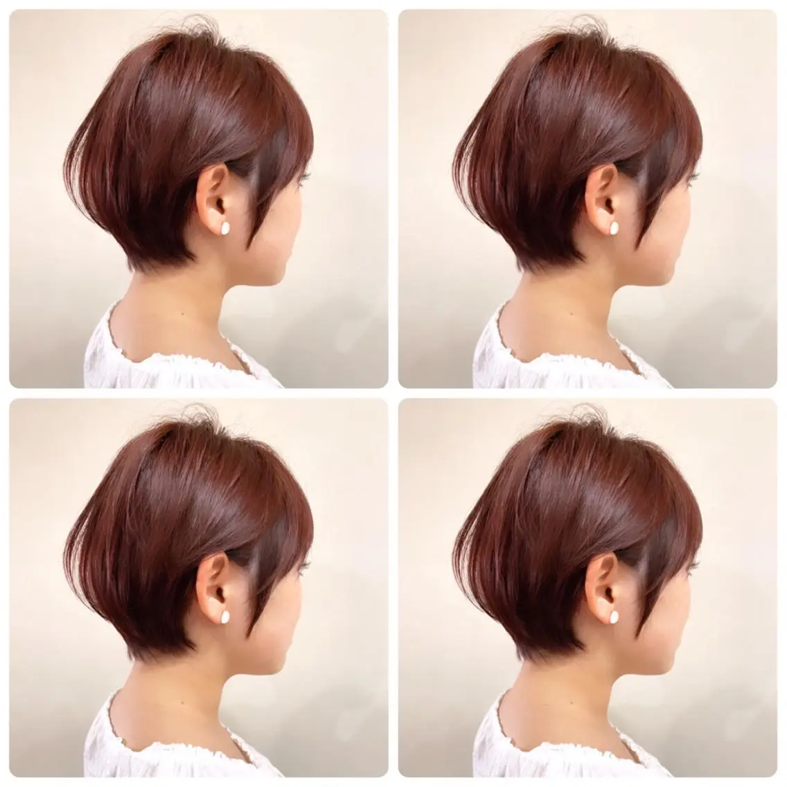 ショート カラー ショートボブ ハンサムショート 丸みショート デザインカラー ハイライトカラー ヘアカラー トリートメント 京都大人女性ショート 徒歩1分/秋山のヘアスタイル