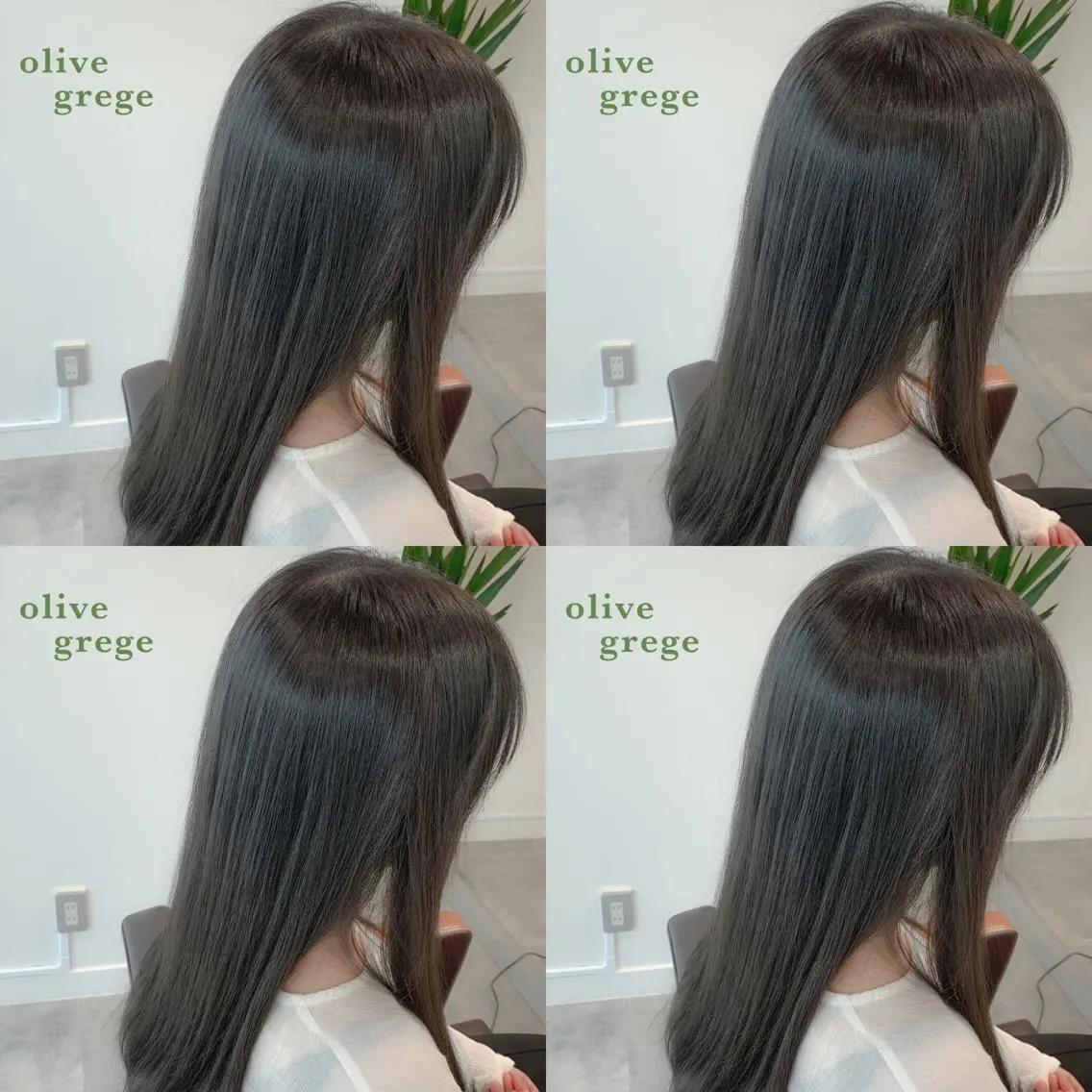 ロング カラー 黒髪 ブリーチ グレージュ ブリーチなしカラー オリーブグレージュ navile原宿 yumaのヘアスタイル