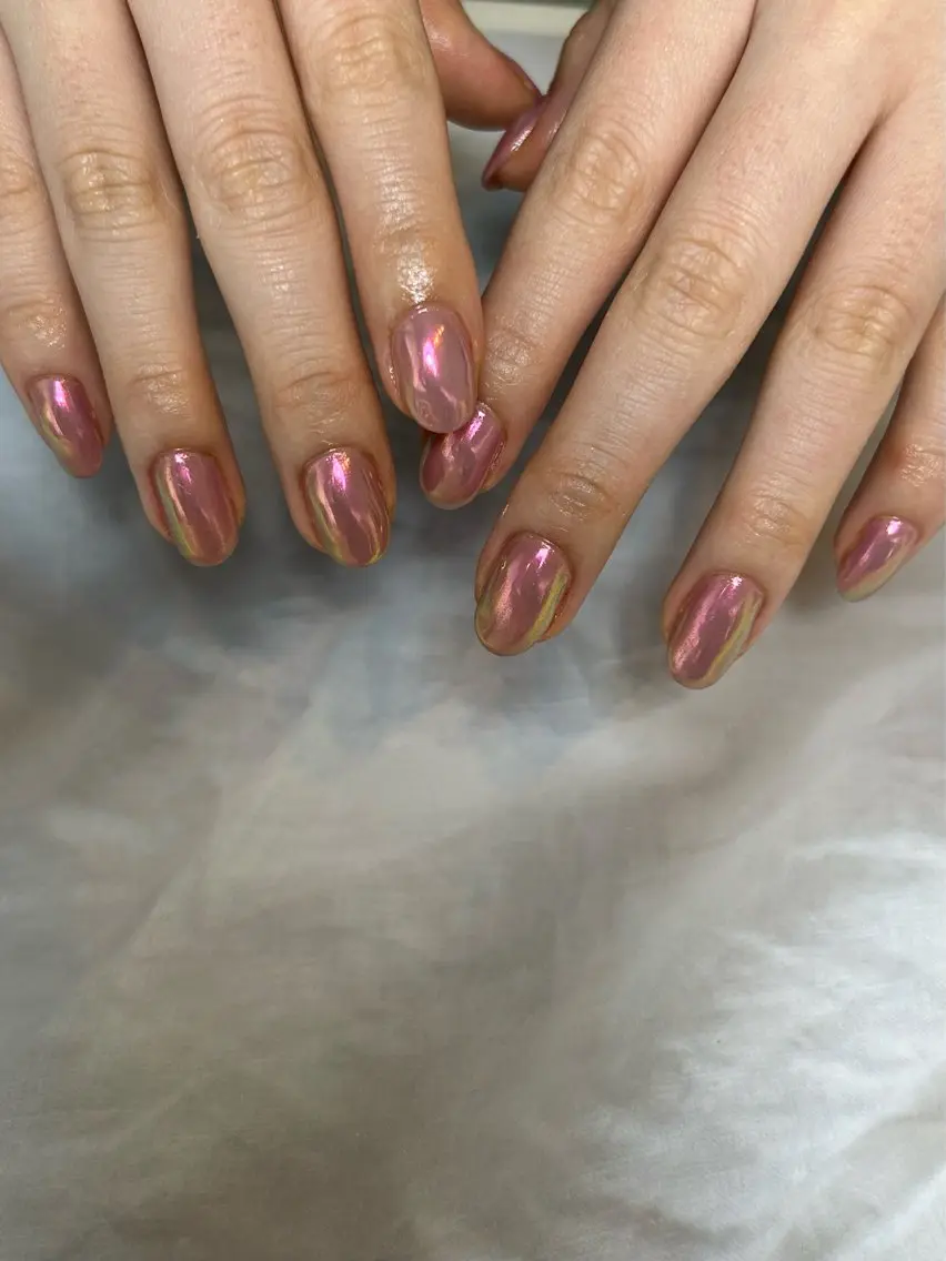 ネイル オーロラネイル 韓国ネイル ミラーネイル ニュアンスネイル ワンカラーネイル ハンドネイル Kai nail Mayukoのネイルデザイン