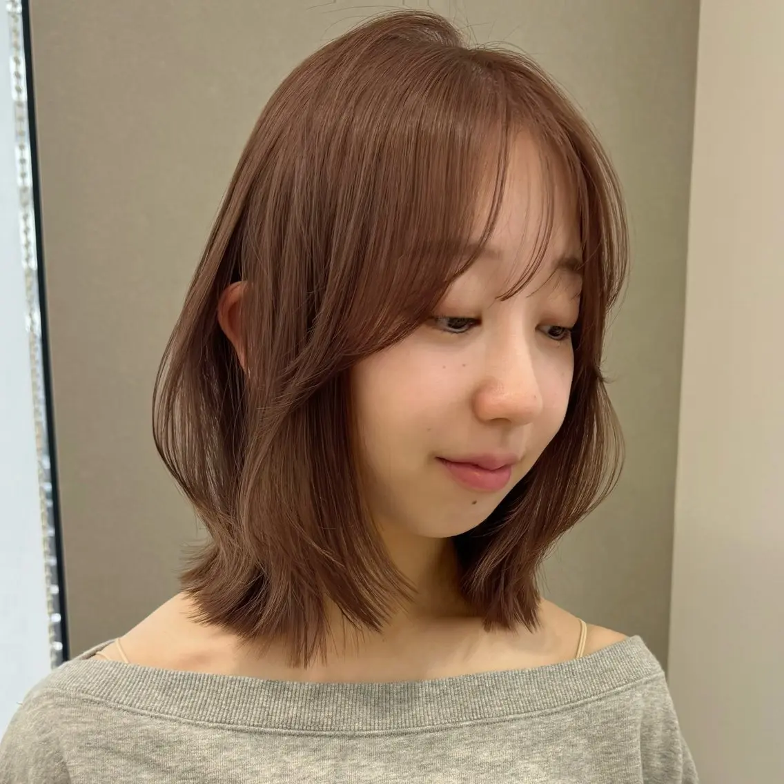 ミディアム ヘアカラー トリートメント 透明感🍨レイヤー ヘアセット/miyuのヘアスタイル