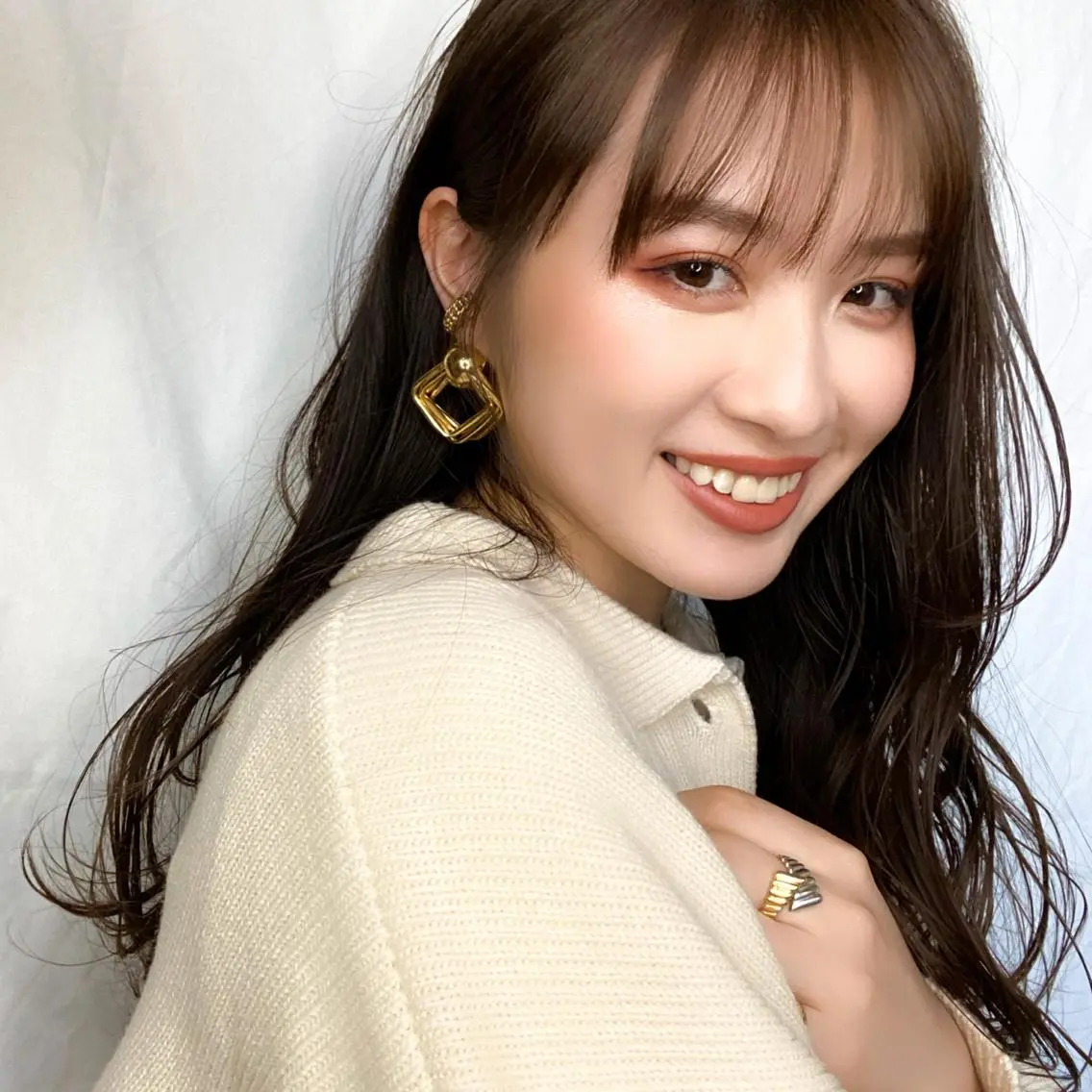 ロング カラー ブラウンカラー ダークブラウン 薬院:今泉/上川美幸 ボブ/顔周りレイヤーのヘアスタイル