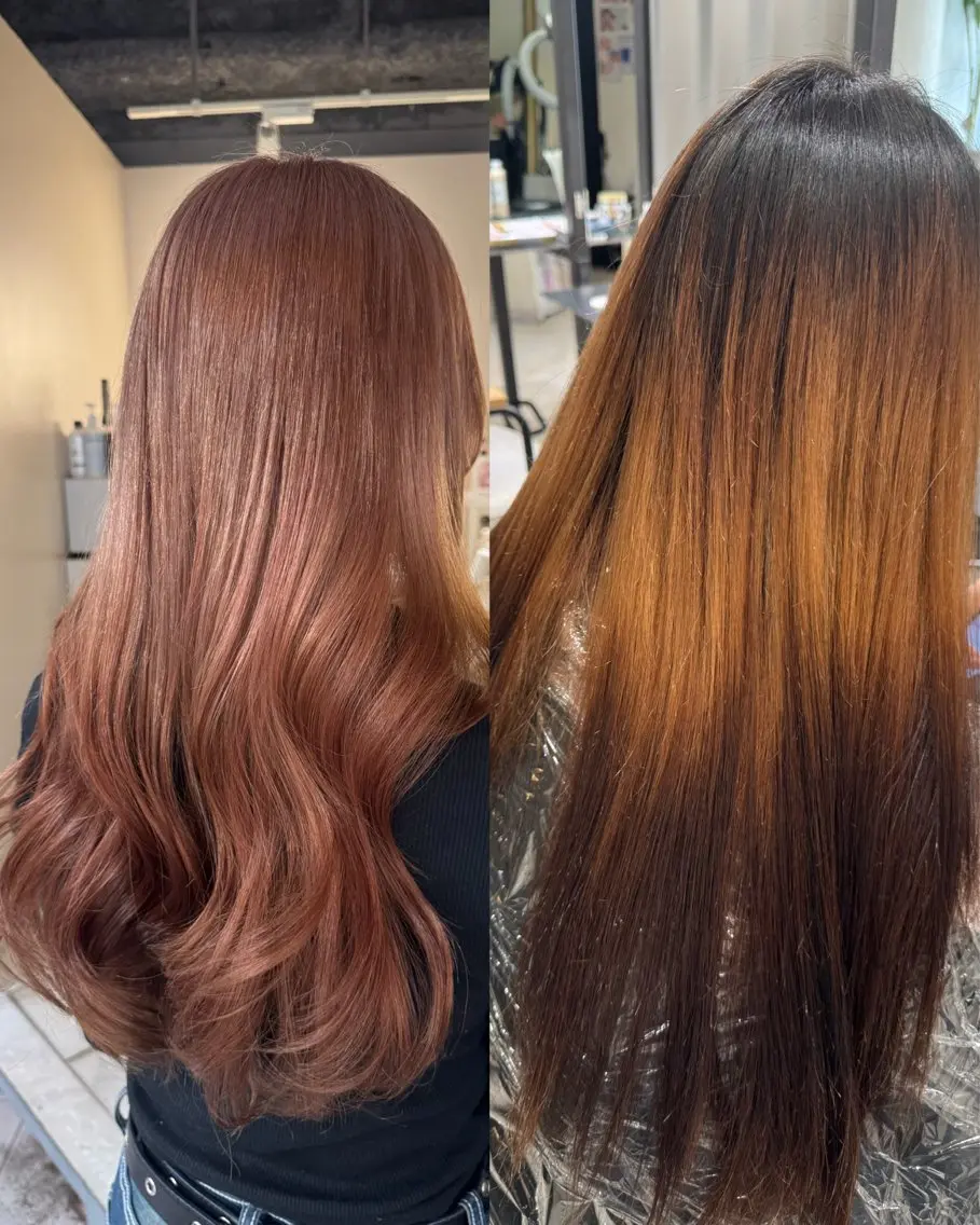 ロング カラー ブリーチ 韓国🎀中明度カラー リストSAKURAのヘアスタイル