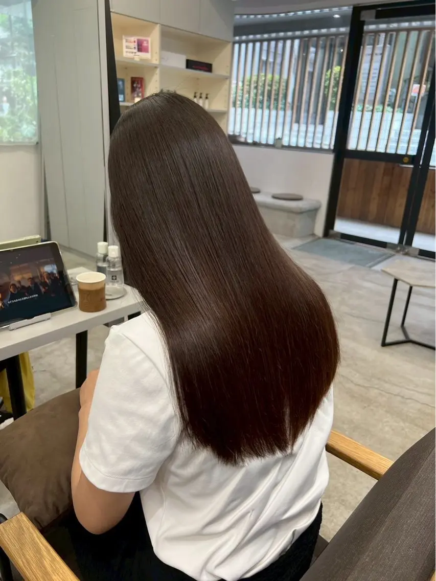 ロング パーマ 縮毛矯正 ハイトーンカラー が絶対可愛い✨泰聖✨のヘアスタイル