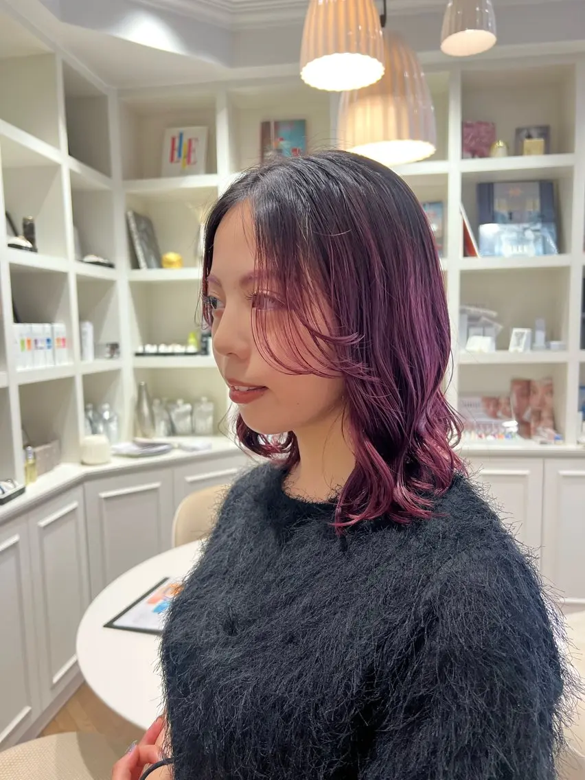 ミディアム カラー ラベンダーカラー ピンクカラー ピンクラベンダー カット ヘアカラー 似合わせ/レイヤー 💟SAEのヘアスタイル