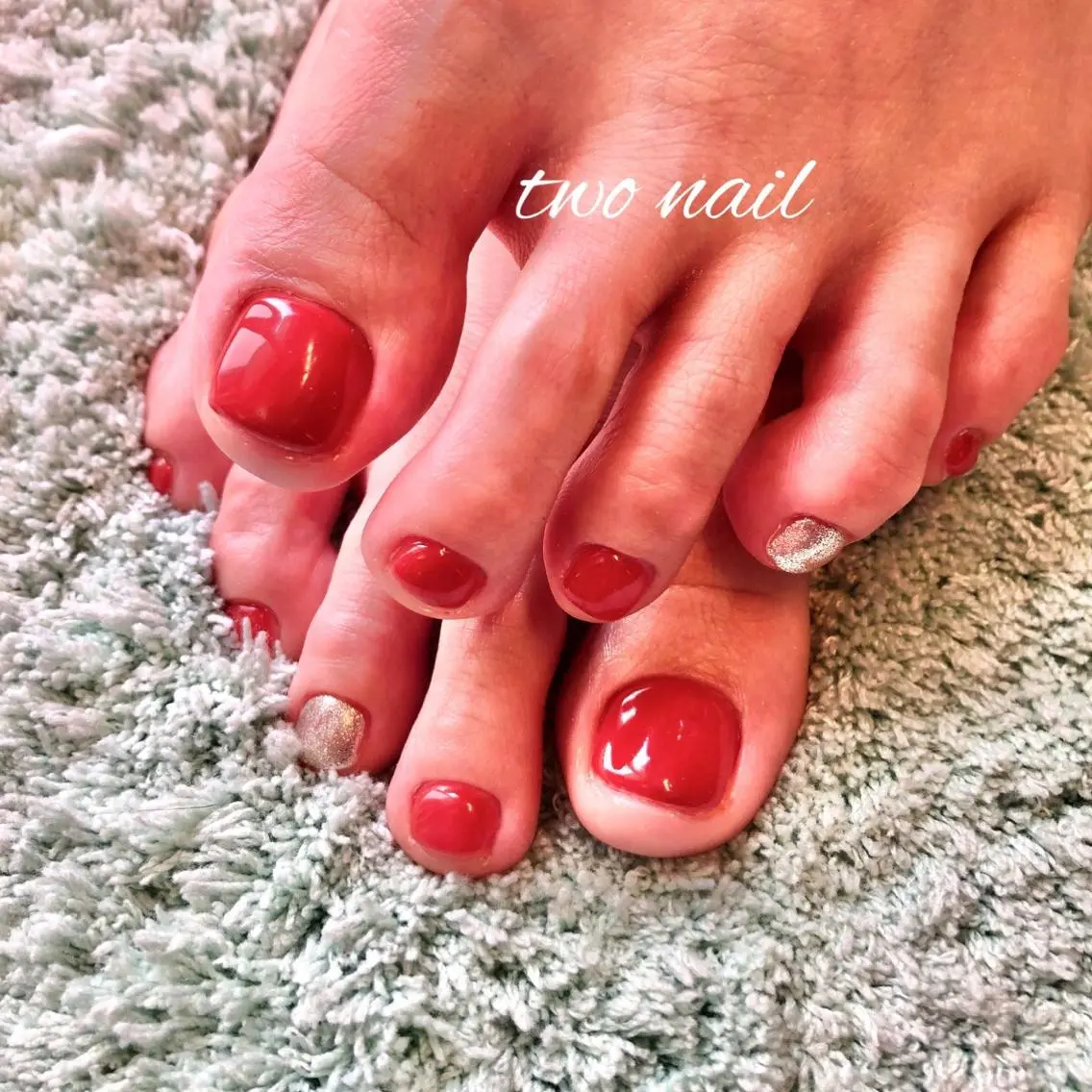ネイル ブラウン フットネイル two nailのネイルデザイン