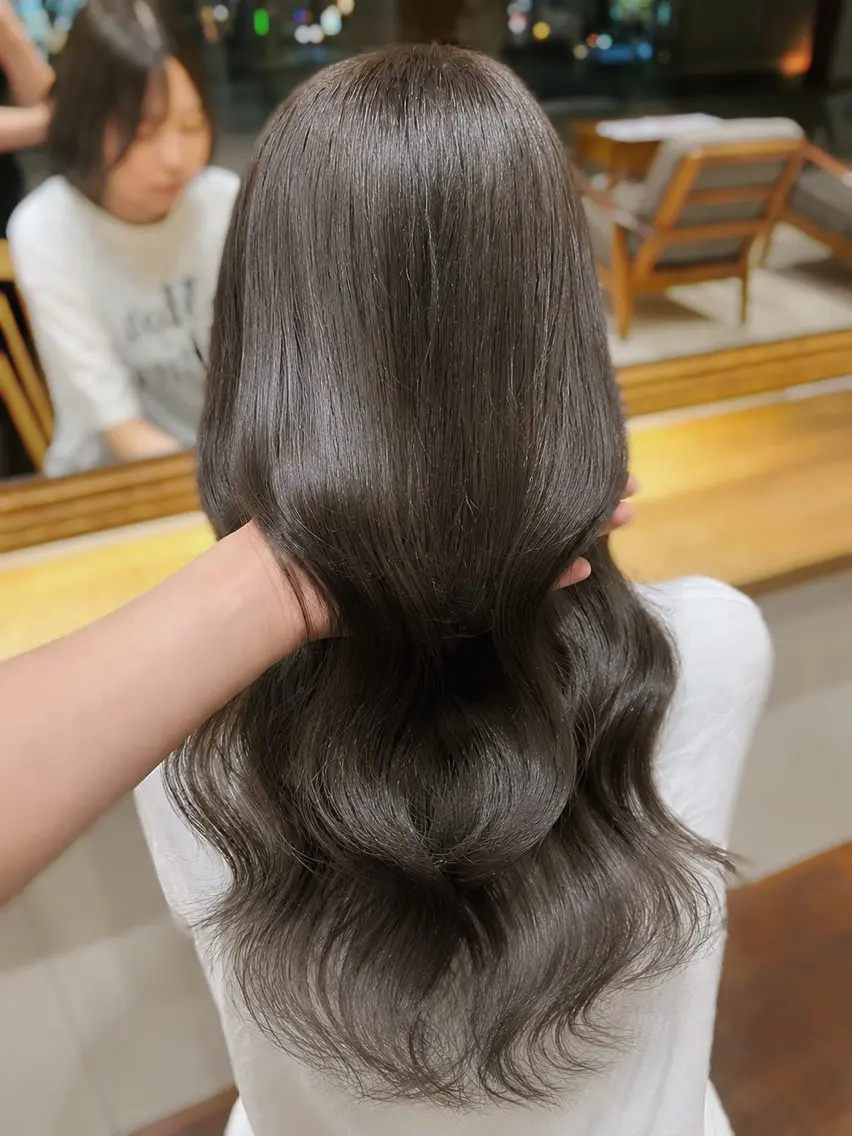 ロング カラー ベージュカラー オリーブベージュ オリーブカラー ヘアカラー 🎀仙台/レイヤー /暖色/ありさ🎀のヘアスタイル