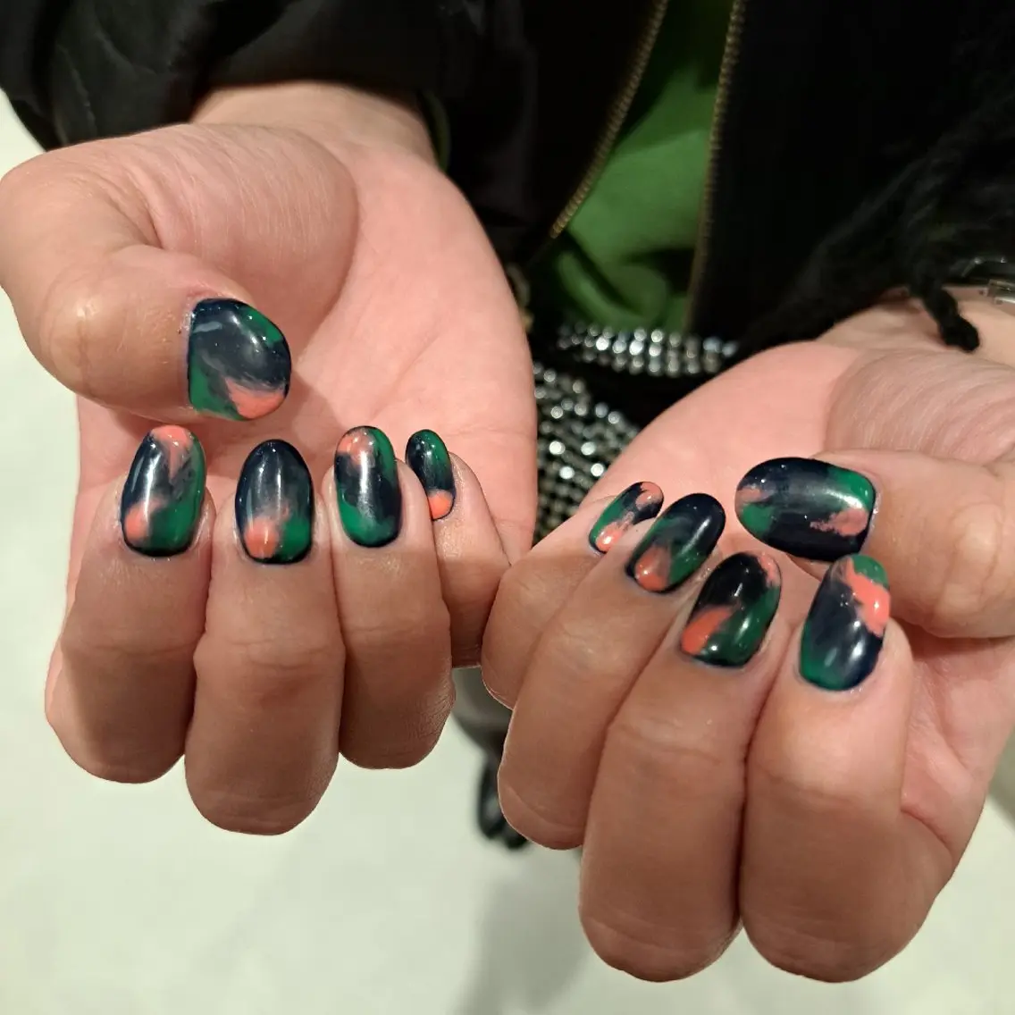 ネイル アートネイル 大理石ネイル(マーブル) 持ち込み ハンドネイル Nail mood デザイン持ち込みokのネイルデザイン