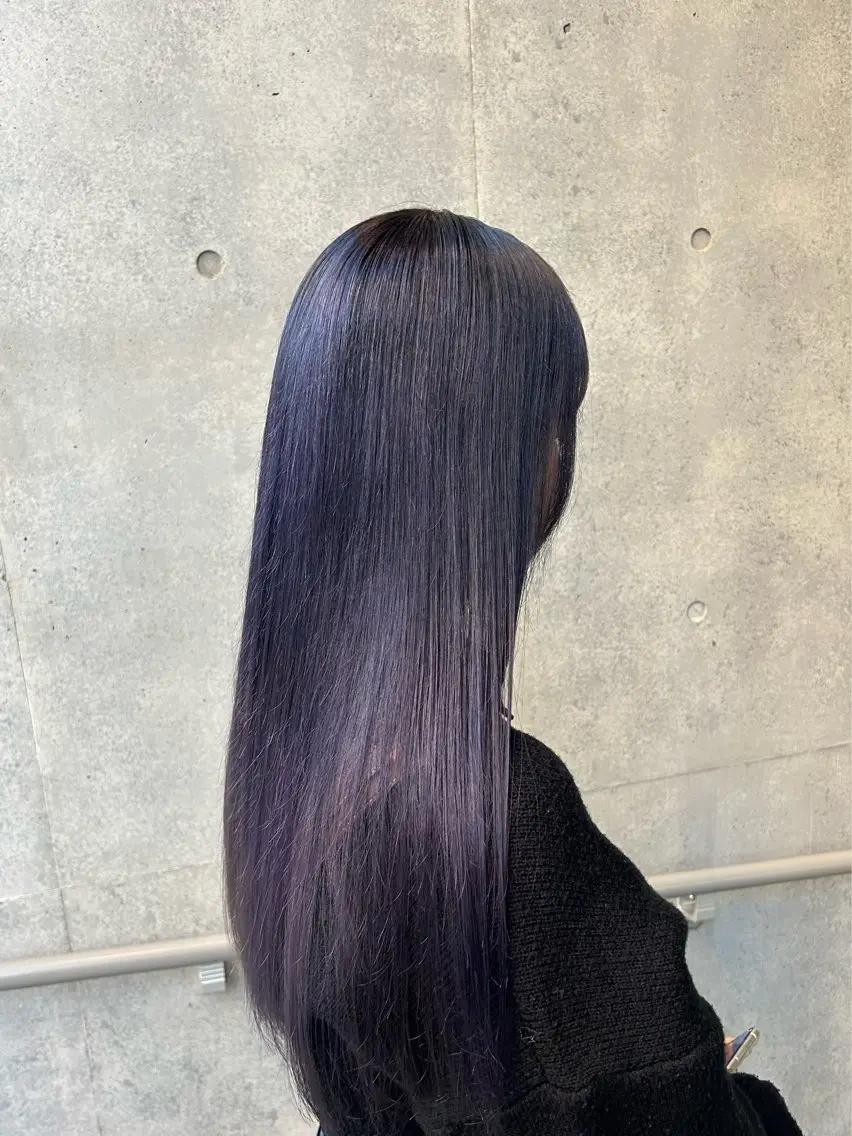 ロング カラー ブリーチ ブルーカラー ラベンダーカラー 韓国レイヤー kira🌛のヘアスタイル