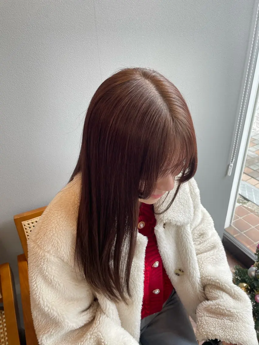 ロング カラー ベージュカラー ピンクカラー ピンクベージュ 森田 亜海のヘアスタイル