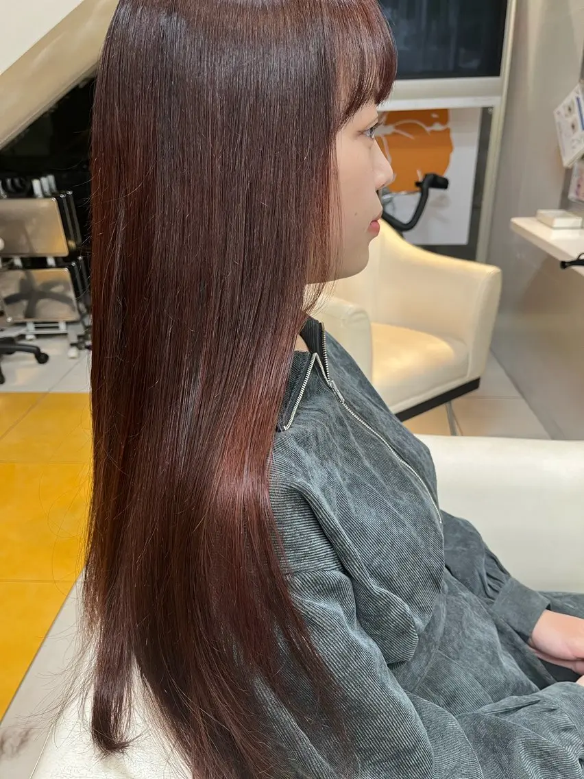 ロング カラー ベージュカラー ピンクカラー ピンクベージュ 柳川 玲也のヘアスタイル