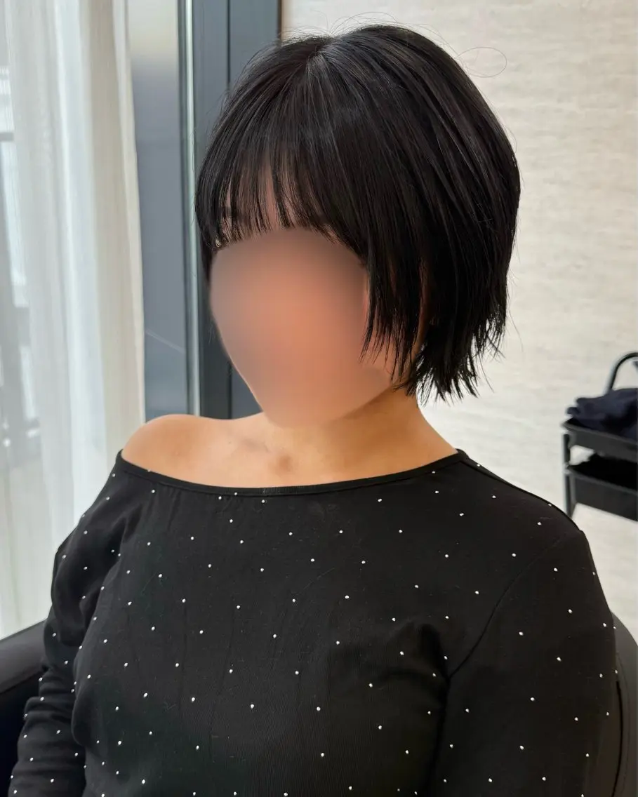 ショート ボブ 韓国タッセルカット レイヤーカットのヘアスタイル