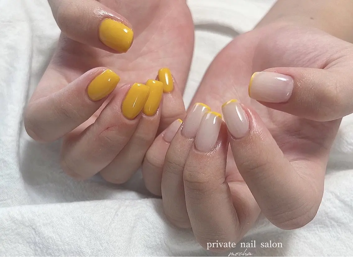 ネイル アートネイル カジュアル チークネイル フレンチネイル ジェルネイル ハンドネイル mocha nailのネイルデザイン