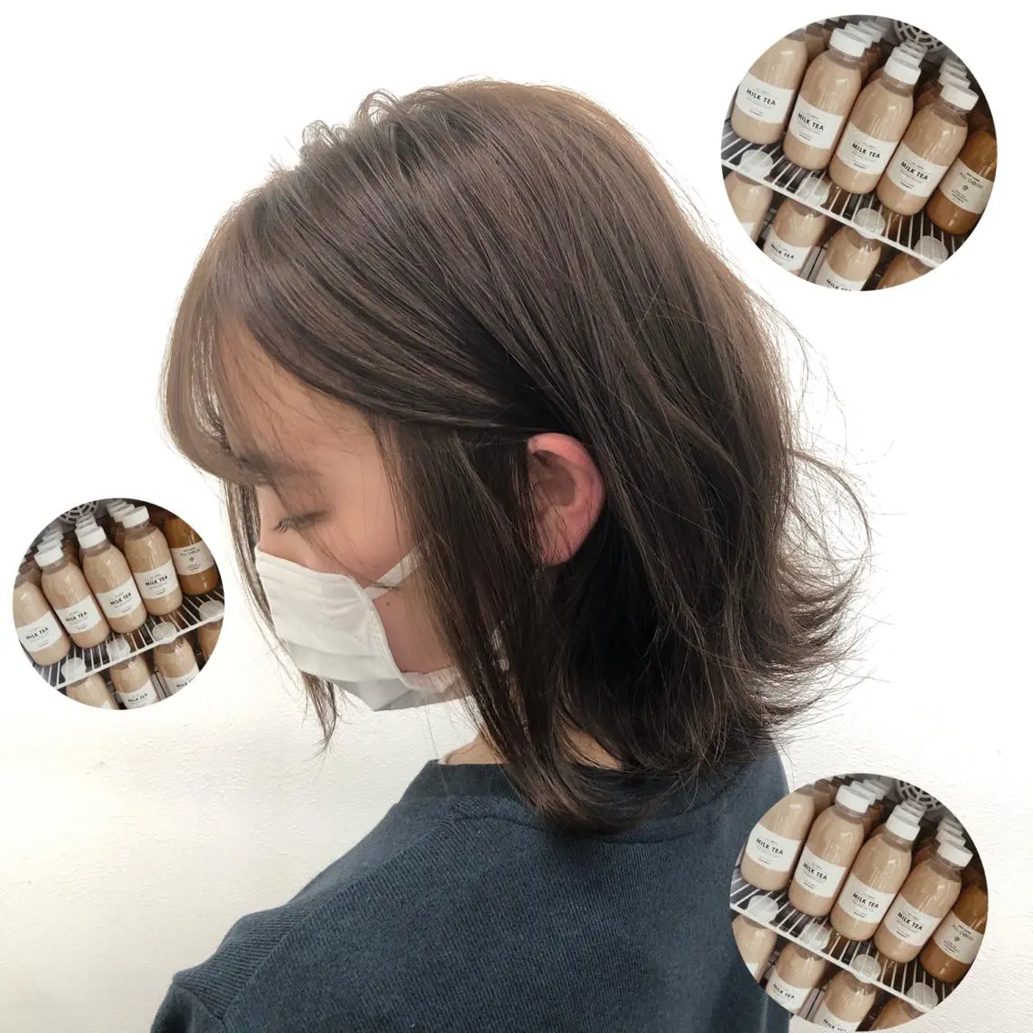 セミロング カラー パーマ ヘアアレンジ メンズ キッズ 上品＆韓国風 🥀海心🥀のヘアスタイル