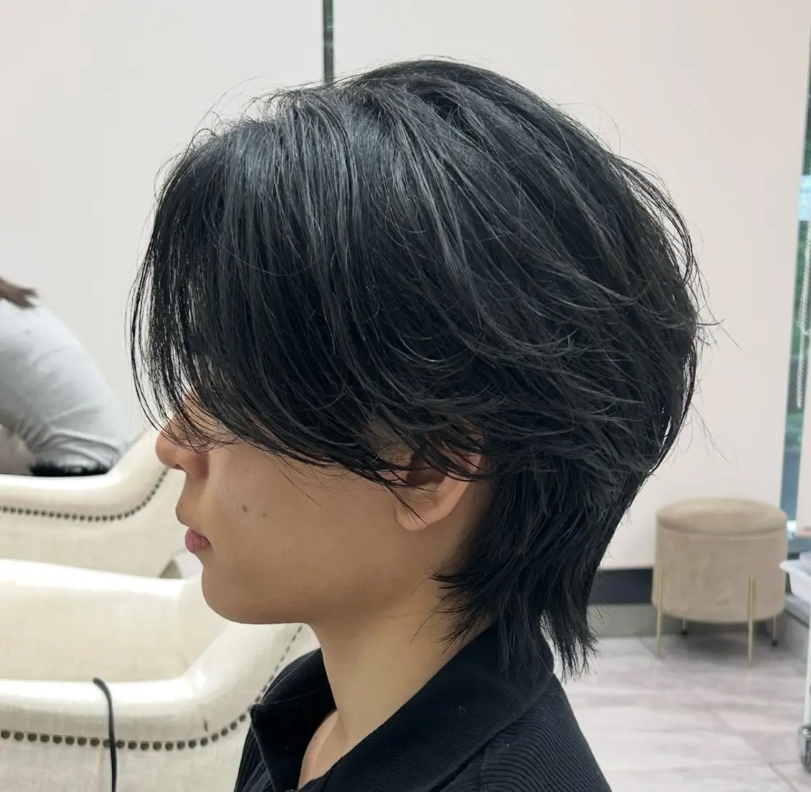 ミディアム パーマ メンズ カット パーマ 岩城 滉成のヘアスタイル