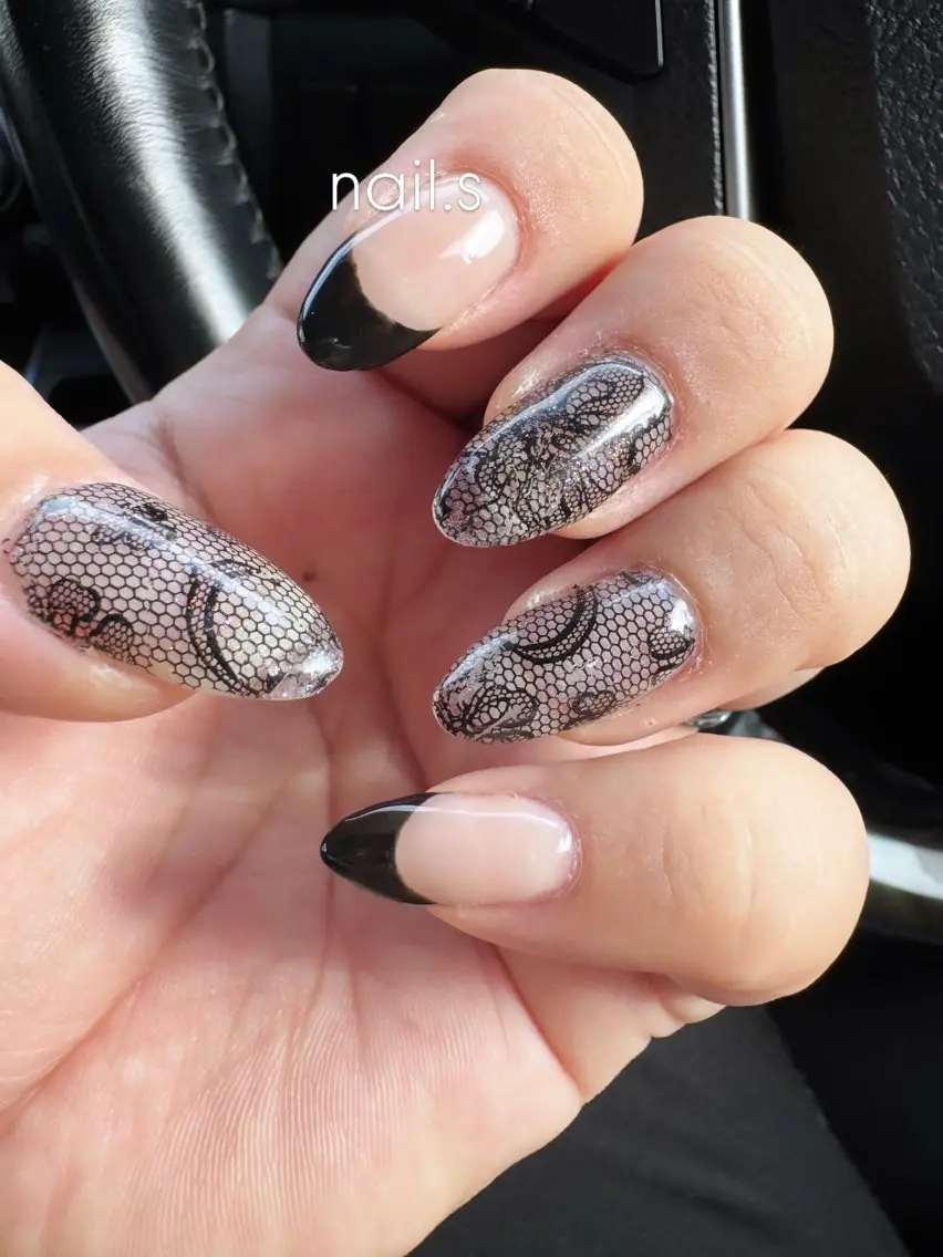 ネイル フレンチネイル レース ハンドネイル nail.s misatoのネイルデザイン