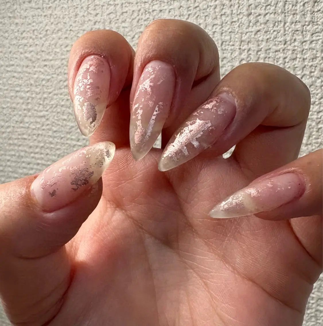 ネイル クリアネイル ゴールド マットネイル ピンク ハンドネイル 谷村 成美のネイルデザイン