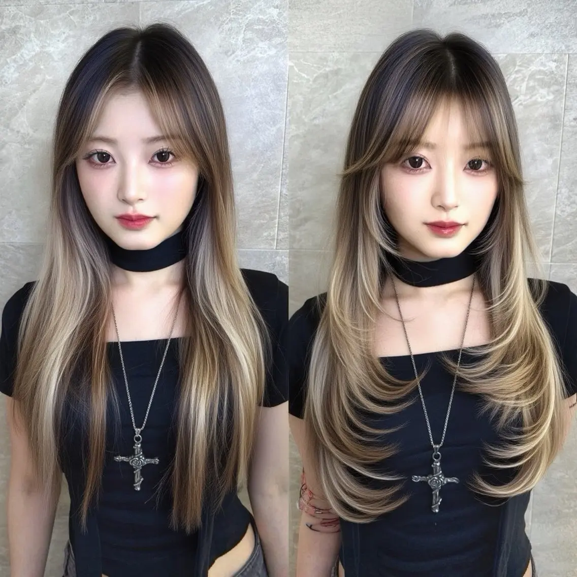 ロング ヘアカラー トリートメント 韓国レイヤー🌸 艶髪🫧池袋/礼二郎のヘアスタイル
