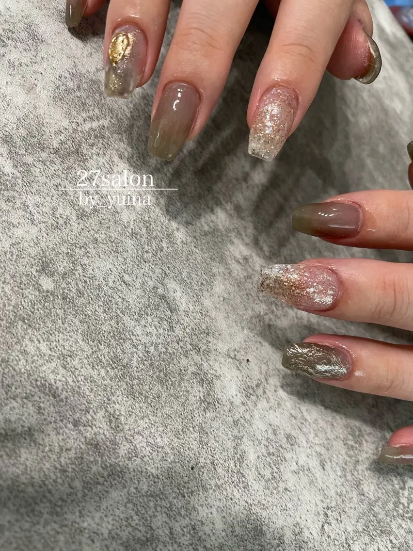 ネイル ニュアンスネイル ハンドネイル 27salon yuinaのネイルデザイン