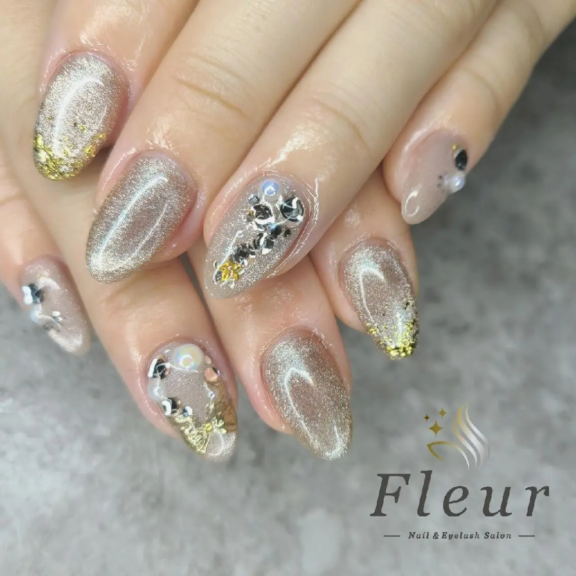 ネイル 持ち込み ハンドネイル nail&eye ♡Fleur♡のネイルデザイン