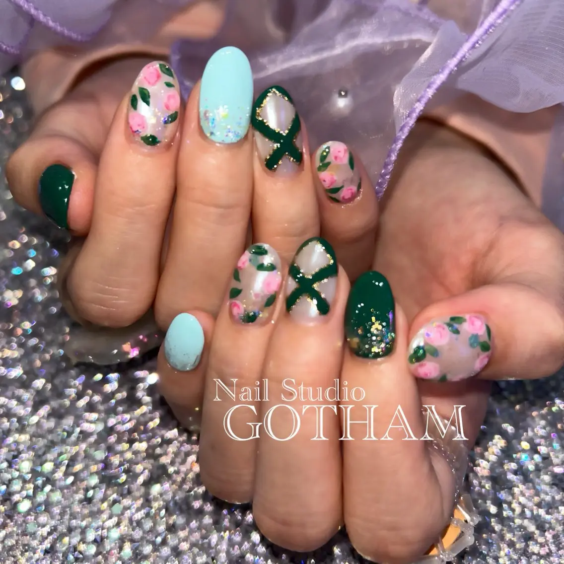 ネイル ハンドネイル 高円寺駅からすぐ🌈 ネイルGOTHAMのネイルデザイン