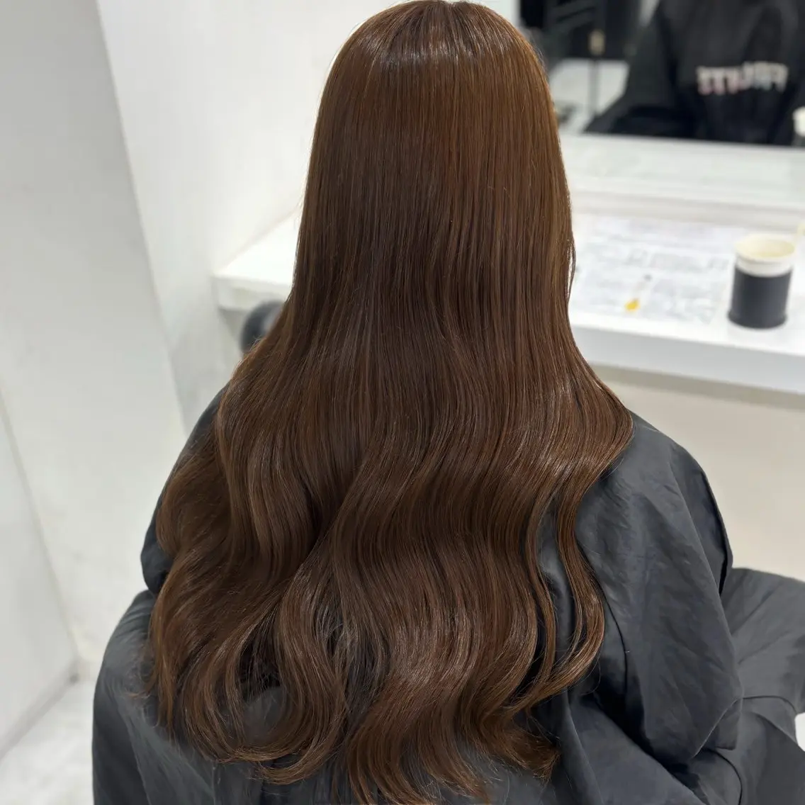 ロング ヘアカラー トリートメント ヘアセット ベージュブラウン /レイヤー /まなかのヘアスタイル