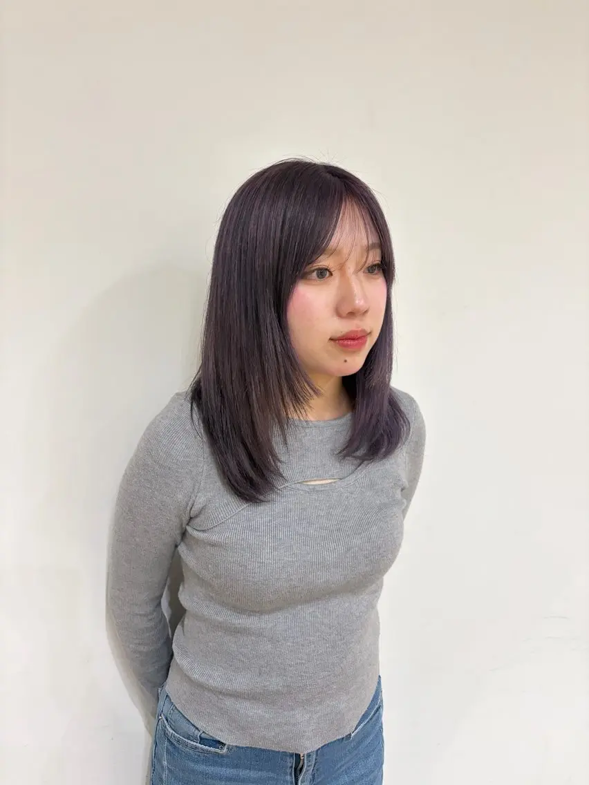 セミロング ヘアカラー トリートメント mio♡ベージュ特化 🎀透明感カラーのヘアスタイル