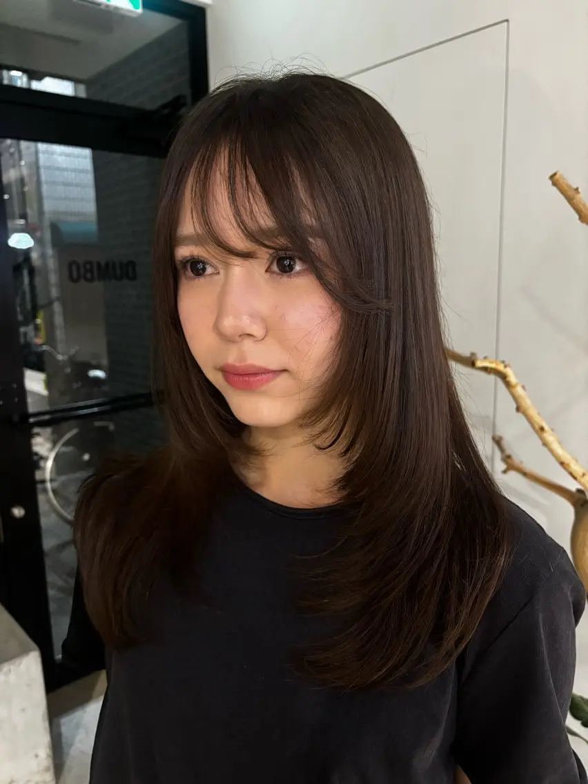 セミロング カット ヘアカラー トリートメント 🎀抜け感ナチュラル 🎵asuna🪽のヘアスタイル