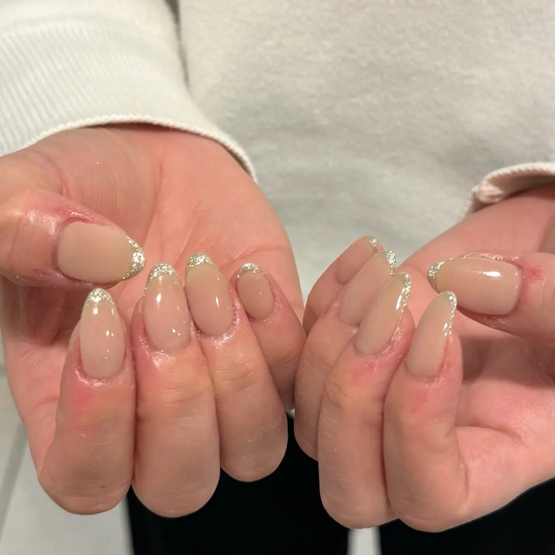 ネイル フレンチネイル ラメ(グリッター) ハンドネイル lumuu. Mizukiのネイルデザイン