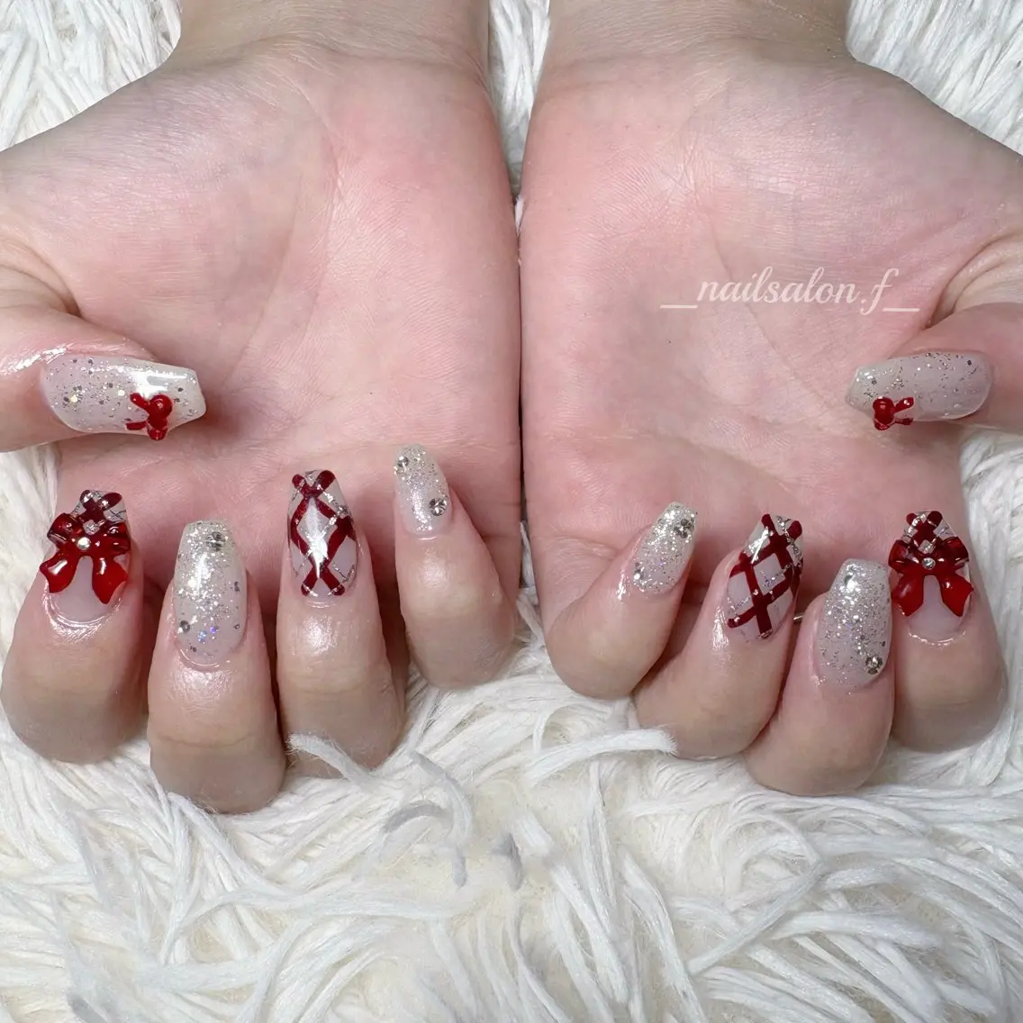 ネイル 冬ネイル クリスマス ハンドネイル Nailsalon Fのネイルデザイン