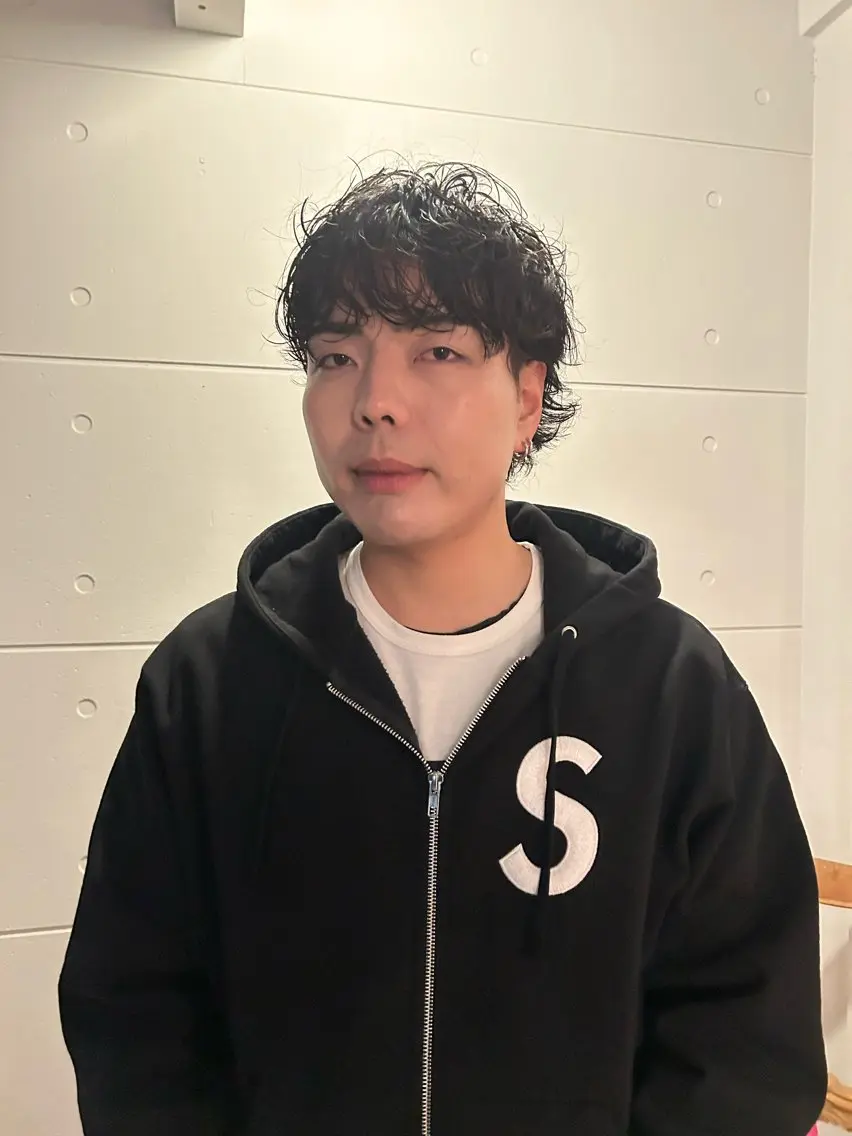 ショート パーマ メンズ メンズパーマ メンズウルフカット ウルフカット ニュアンスパーマ メンズパーマ本町/ 心斎橋ナカムラヒロトのヘアスタイル