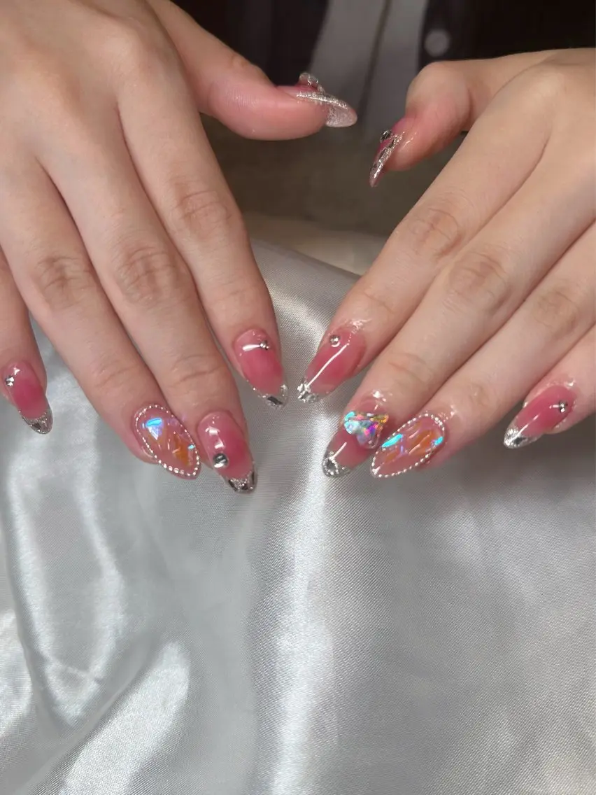 ネイル フレンチネイル ガラスフレンチ シンプルネイル ハンドネイル at Nailのネイルデザイン
