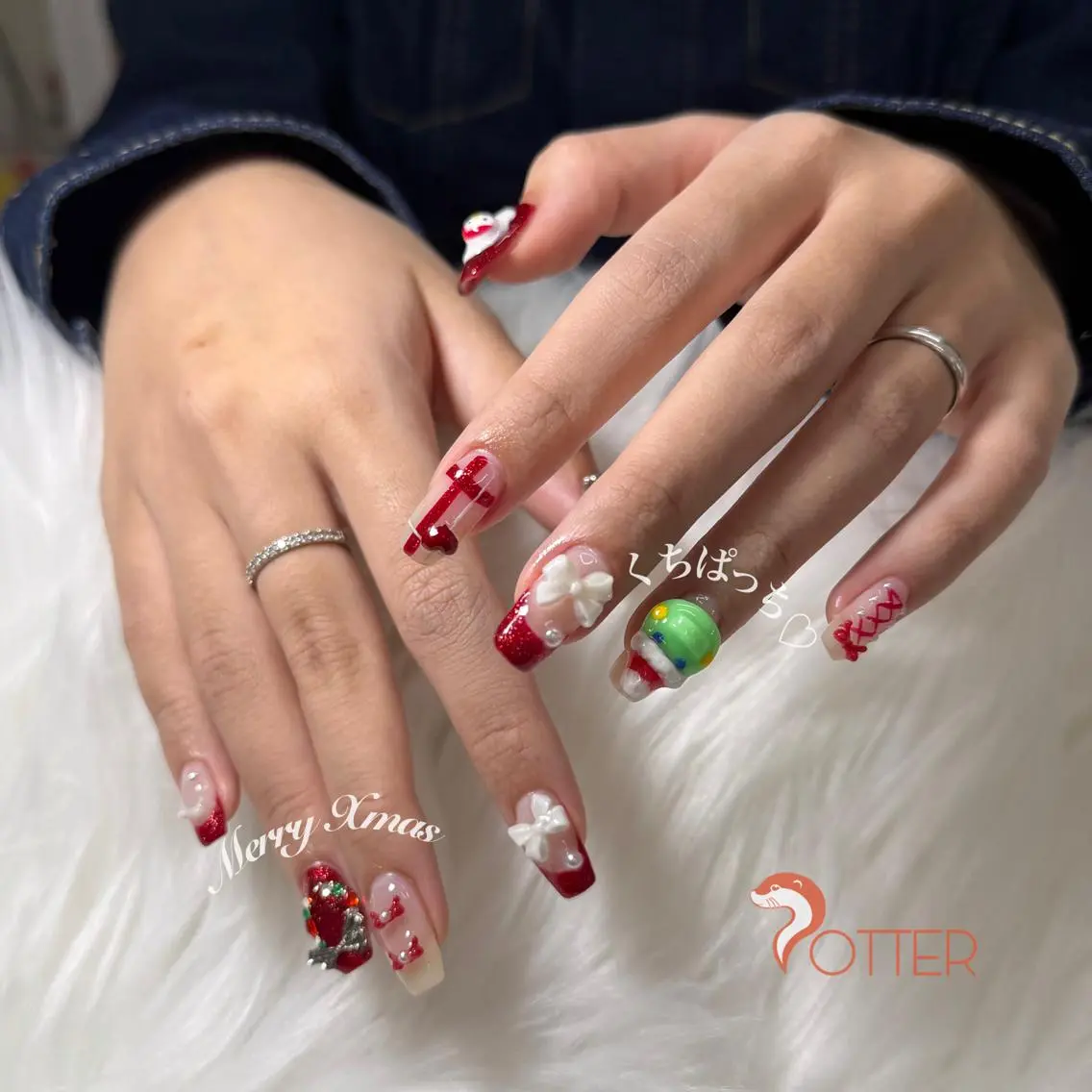 ネイル 冬ネイル クリスマス ハンドネイル OTTER NAILのネイルデザイン