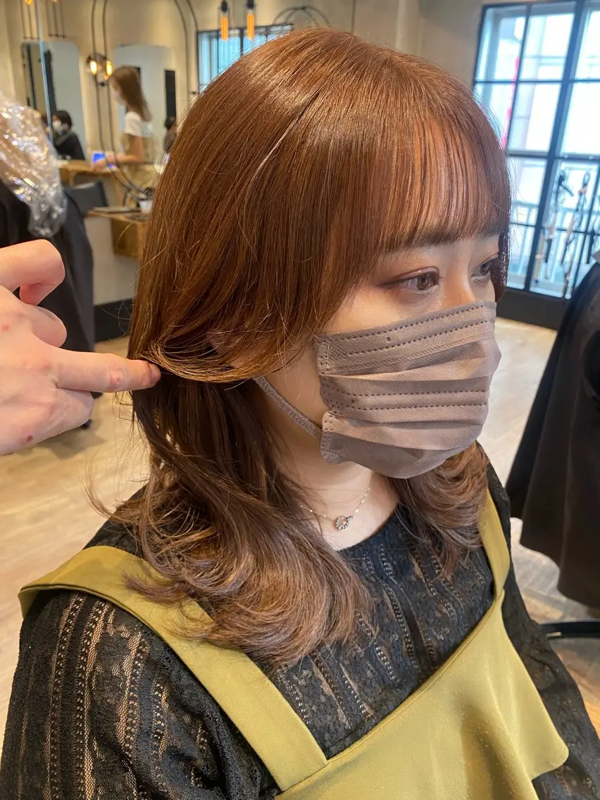 セミロング カット ヘアカラー トリートメント 新宿/顔周りカット +レイヤー=しずく♩のヘアスタイル