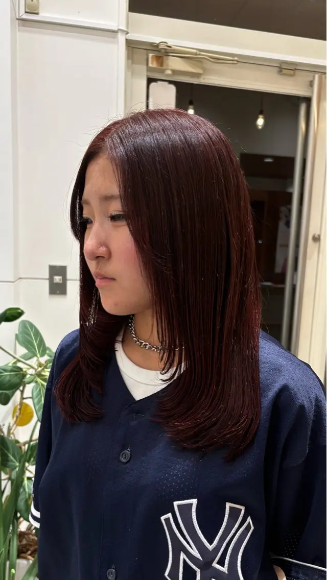 ミディアム カラー レッドカラー DIVA DIVO Arbor キズナのヘアスタイル