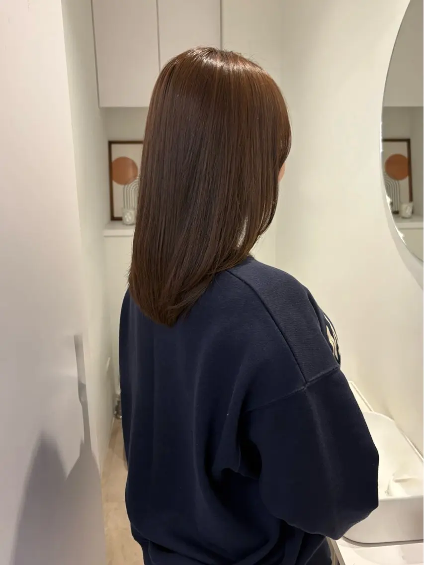 セミロング カラー カット ヘアカラー 透明感カラー🫧 nanohaのヘアスタイル