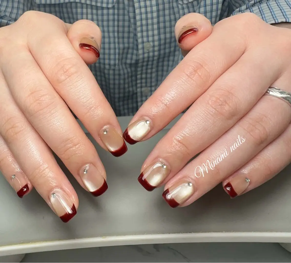 ネイル アートネイル ガーリー キラキラネイル 韓国ネイル マグネットネイル ハンドネイル Minami Nailsのネイルデザイン