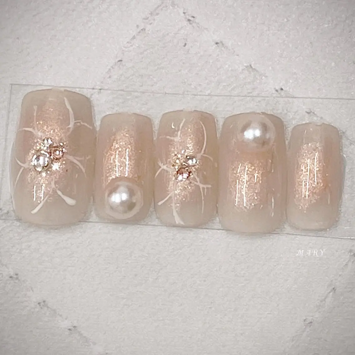 ネイル 桜ネイル ニュアンスネイル ピンク 春ネイル ハンドネイル Mary nail .narumiのネイルデザイン
