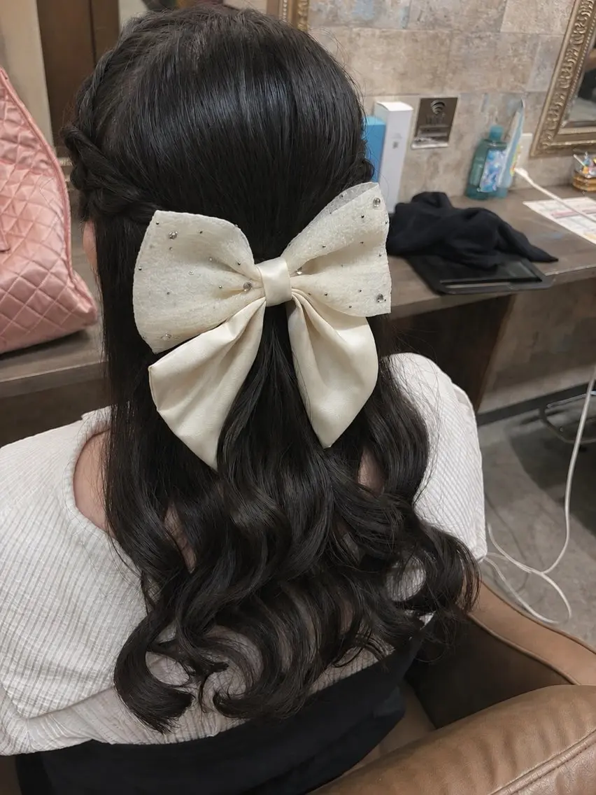 ロング ヘアアレンジ ハーフアップ ヘアセット 前田 みのりのヘアスタイル