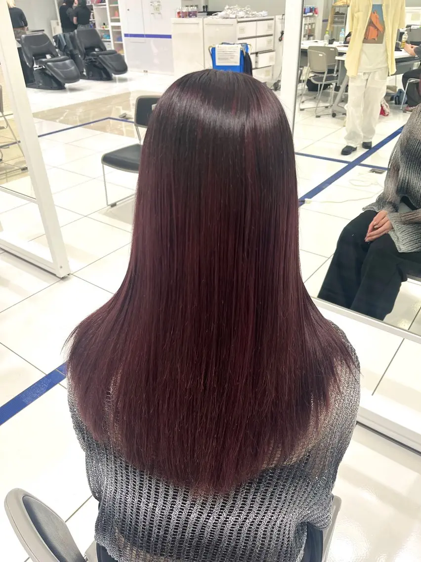 ロング カラー ボルドーカラー カット ヘアカラー aoi 🌻keen立川🌻のヘアスタイル