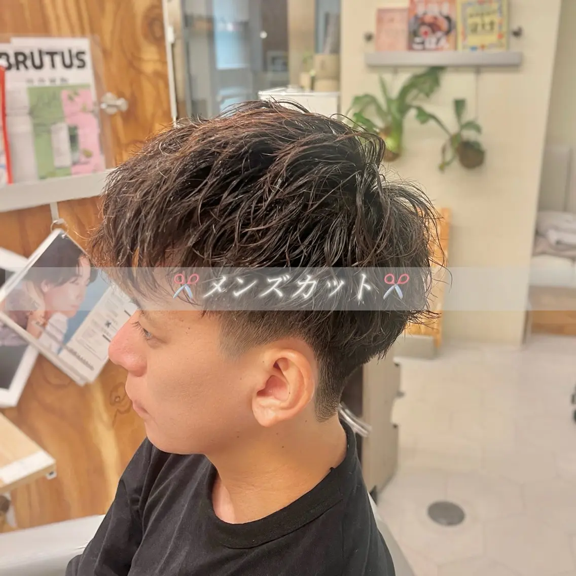 ショート パーマ メンズ メンズパーマ カット ヘッドスパ 髪質改善/縮毛矯正 艶髪🔥高杉のヘアスタイル